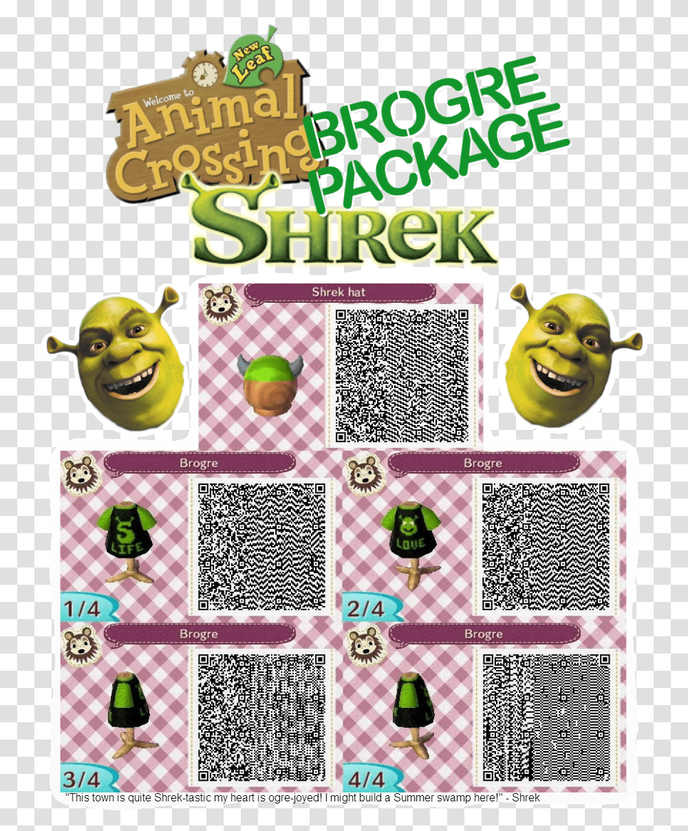 Shrek Face Shrek Qr Codes Animal Crossing Halloween Animal Crossing Dirt Qr, Flyer, Poster, Paper, Advertisement Transparent Png