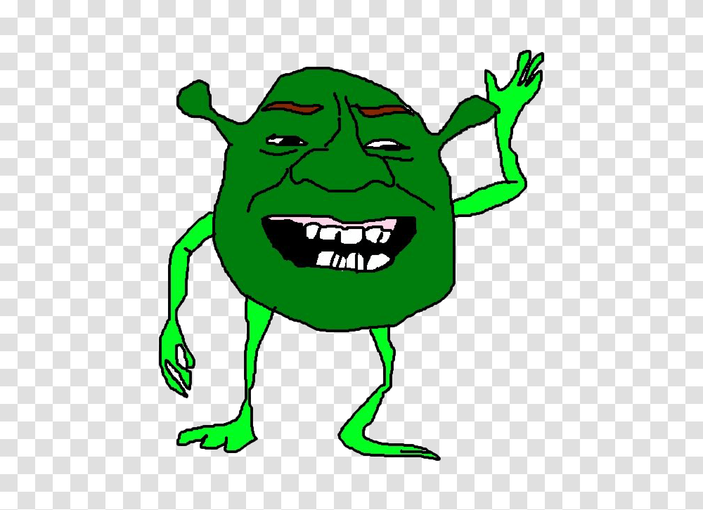 Shrek Meme Clipart Shrek Meme, Green, Mouth, Teeth, Graphics Transparent Png