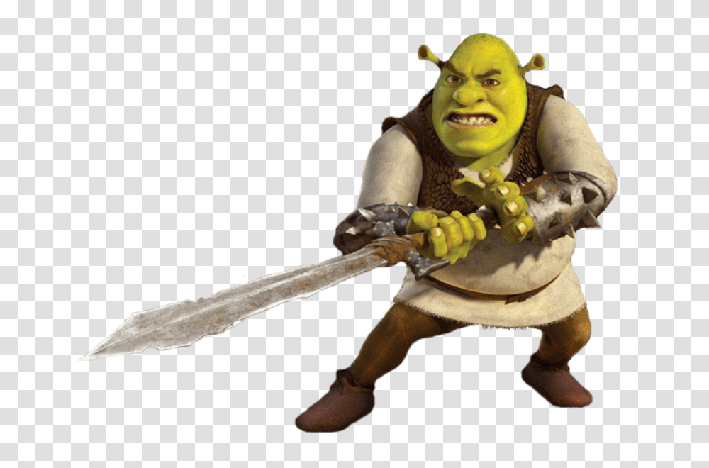 Shrek With Sword, Person, Figurine, Animal, Mammal Transparent Png