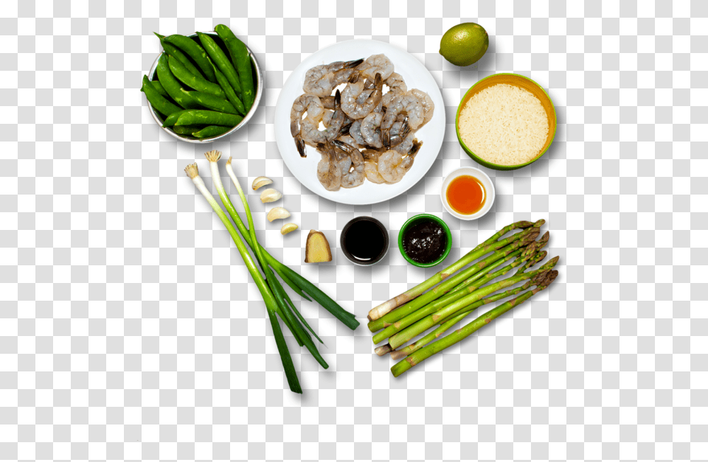 Shrimp Amp Asparagus Fried Rice Top View Of Vegetable, Plant, Food, Egg, Banana Transparent Png