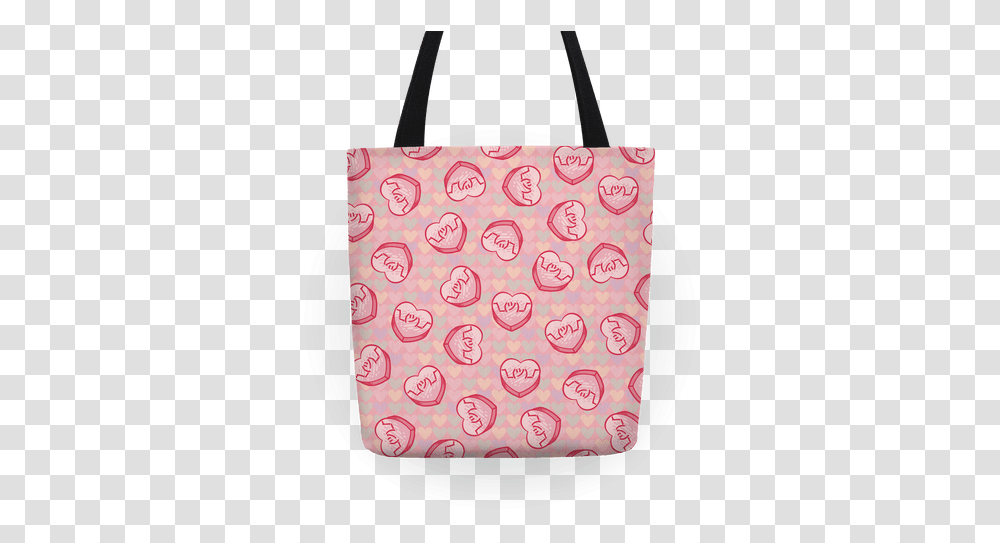 Shrug Emoji Candy Hearts Pattern Tote Tote Bag, Purse, Handbag, Accessories, Accessory Transparent Png