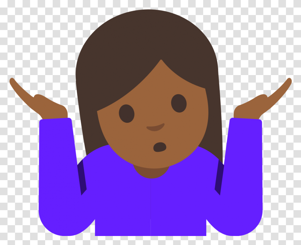 Shrug Emoji, Outdoors, Face, Sleeve, Female Transparent Png