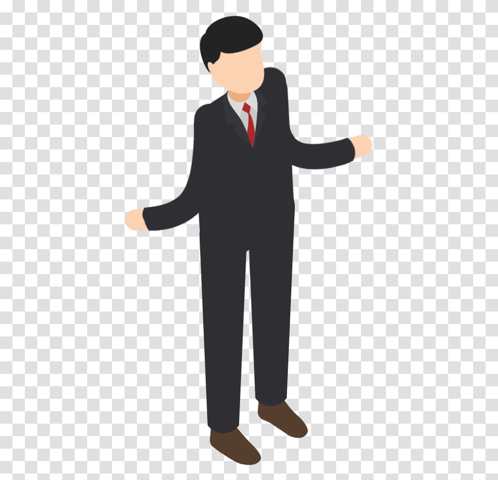 Shrugging Isometric People Flat Icons Buner Tv Standing, Suit, Overcoat, Clothing, Person Transparent Png