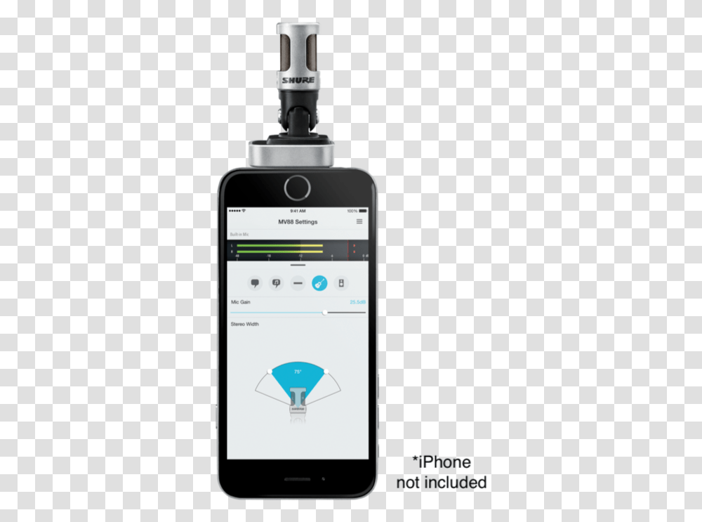 Shure Mv88a Ios Digital Stereo Condenser Microphone Shure Mv88, Mobile Phone, Electronics, Cell Phone, Text Transparent Png