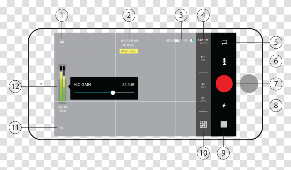 Shureplus Motiv Video User Guide Horizontal, Text, Electronics, Plot, Screen Transparent Png
