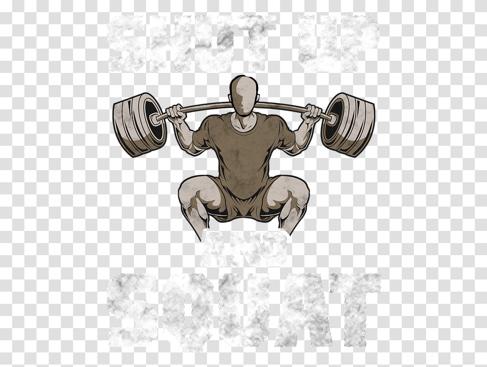 Shut Up And Squat No Excuses Weightlifting Joke Fleece Blanket Powerlifting, Poster, Person, Hand, Text Transparent Png