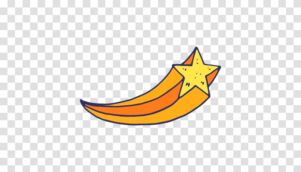 Shutting Star Cartoon, Star Symbol, Banana, Fruit Transparent Png