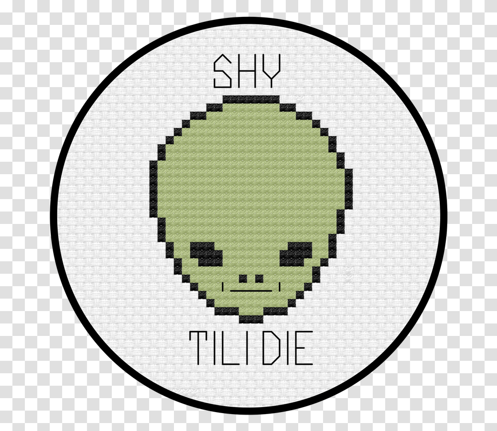 Shy Guy Alien Cross Stitch Pattern Pixel Art Easy Emoji, Rug, Logo, Trademark Transparent Png