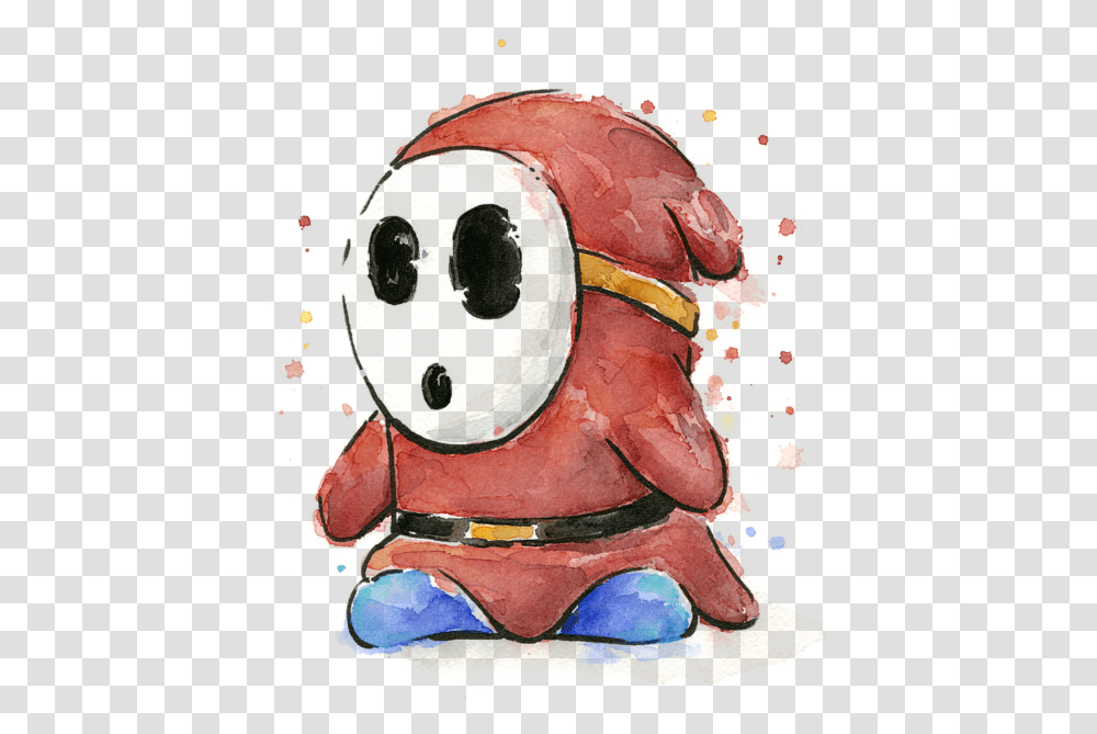 Shy Guy Watercolor Spiral Notebook For Shy Guy Watercolor, Art, Graphics, Modern Art, Drawing Transparent Png