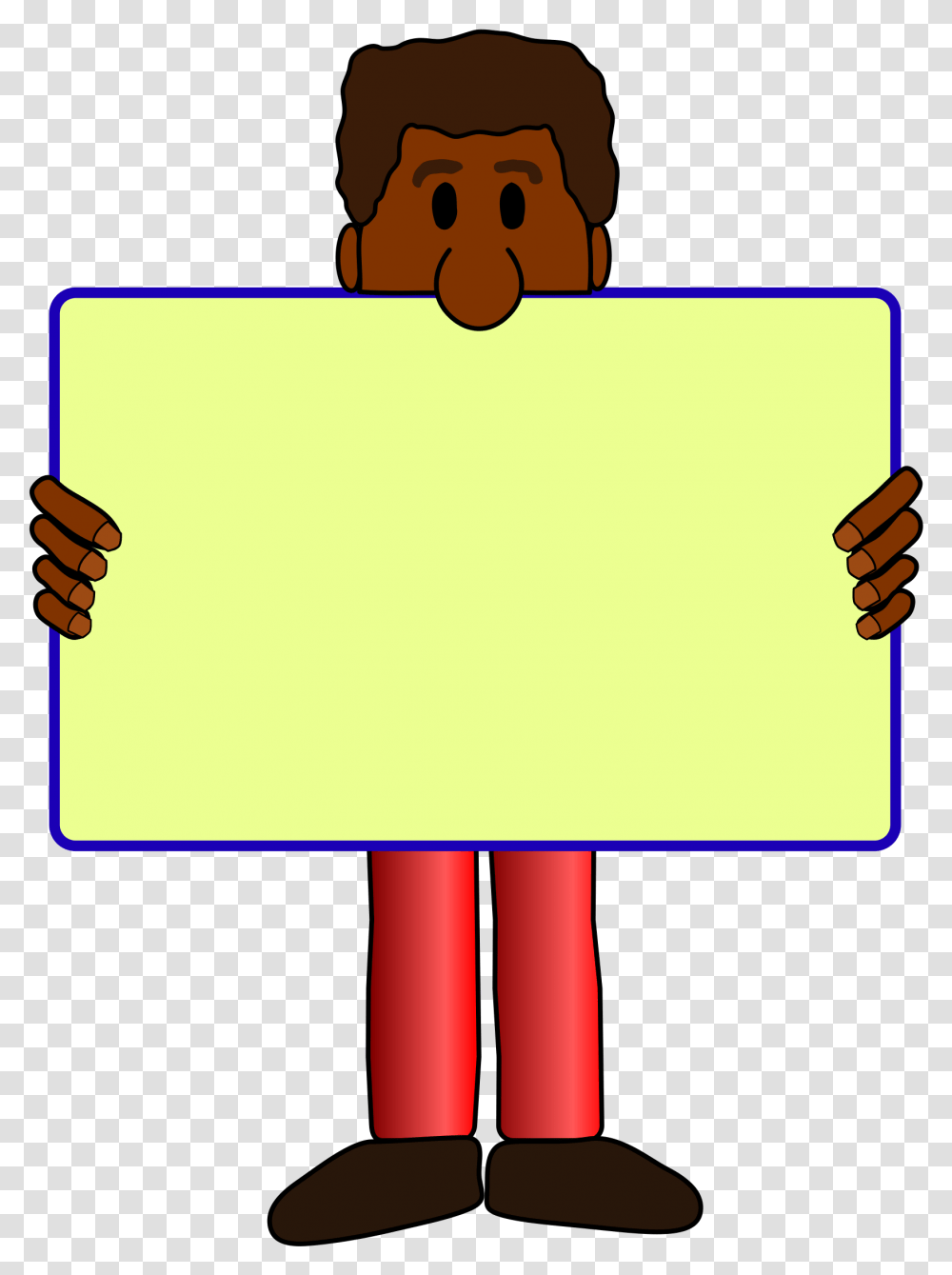 Shy Man With A Sign Clip Arts African American Pc Man Clipart Transparent Png