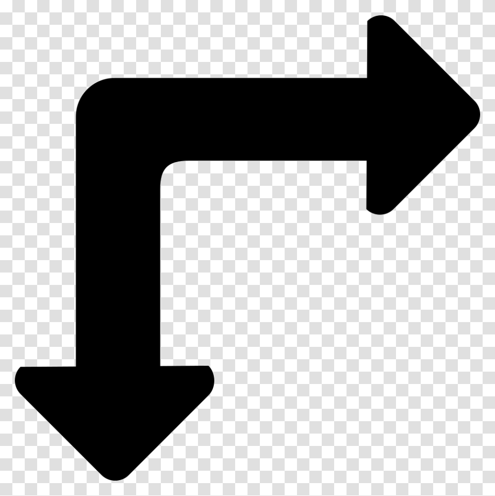 Si Glyph Arrow Two Way Right Bottom Sign, Axe, Tool Transparent Png