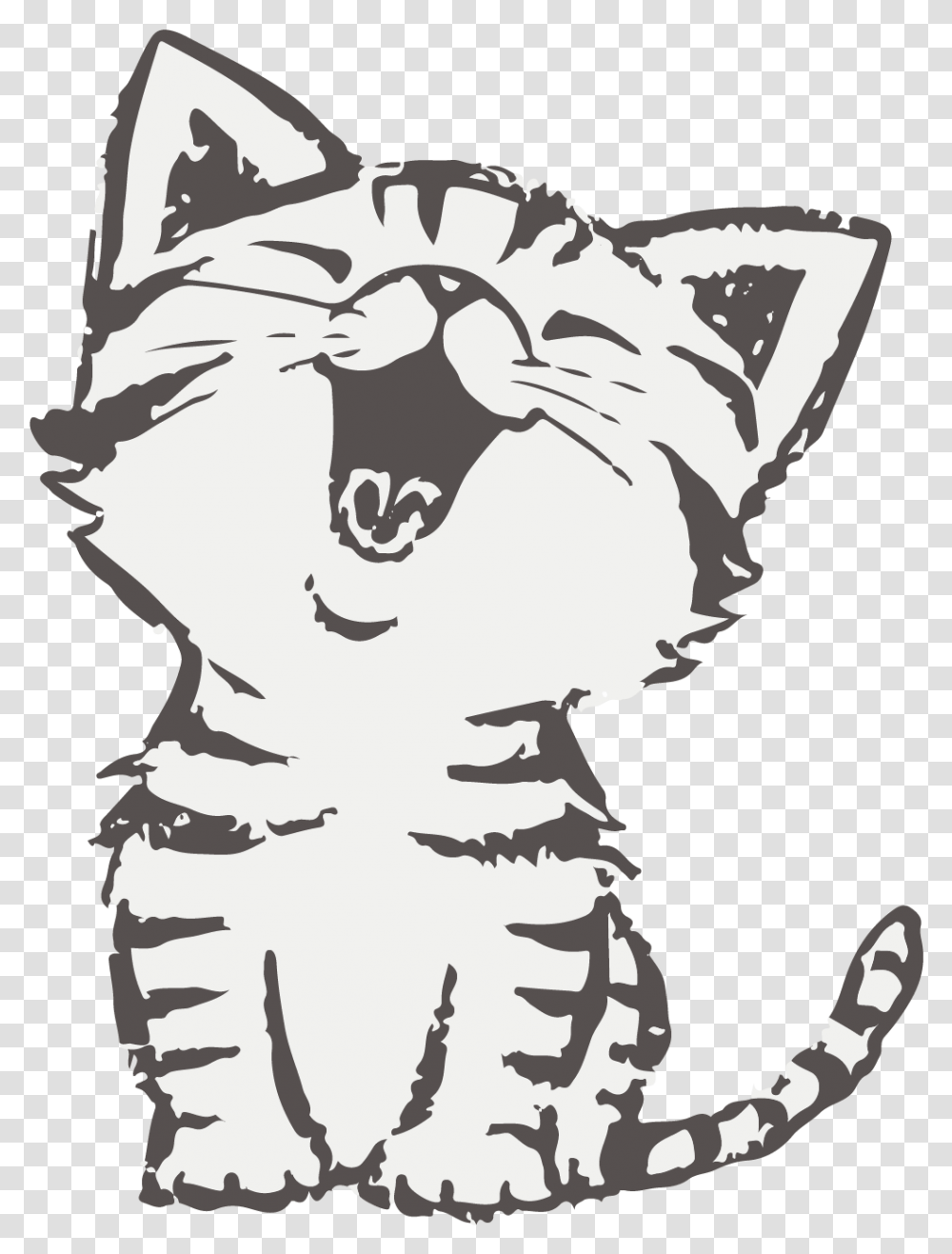 Siamese Canvas Iphone Cat File Hd Clipart Cute Little Cat Cartoon, Stencil, Animal, Mammal, Plant Transparent Png