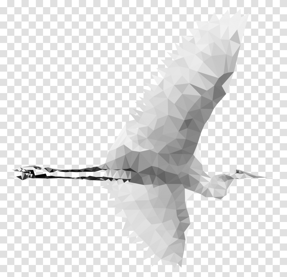 Siberian Crane Mosaic Transprent Great Blue Heron, Animal, Bird, Flying Transparent Png