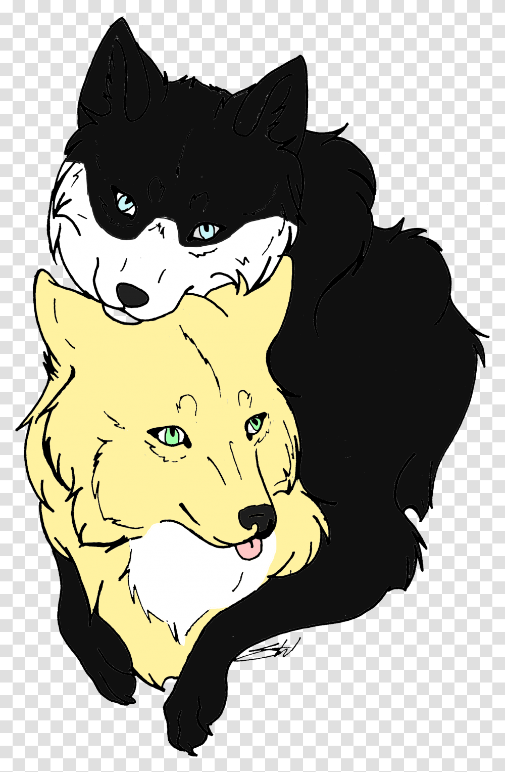 Sibling Wolf Lineart By Xx Auburn Wolf Xx D567rqi Wolf Wolf Lineart, Mammal, Animal, Mouth, Lip Transparent Png