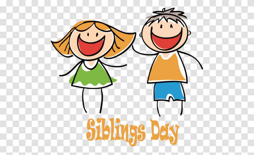 Siblings Day Cartoon Facial Expression National Siblings Day Clipart, Poster, Advertisement, Photography Transparent Png