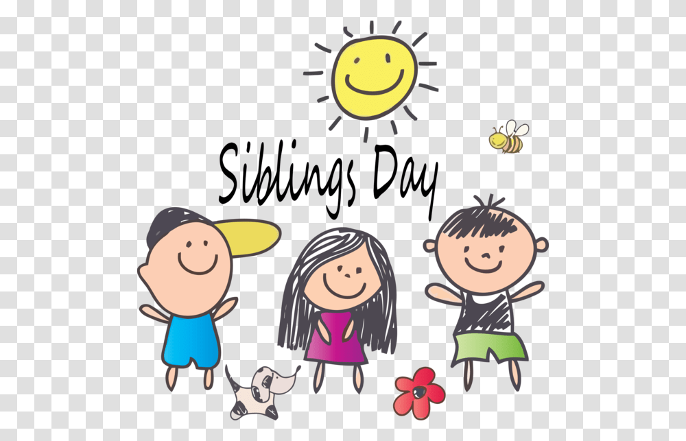 Siblings Day Cartoon People Happy For Happy National Siblings Day Clipart, Female, Girl, Plant, Kid Transparent Png