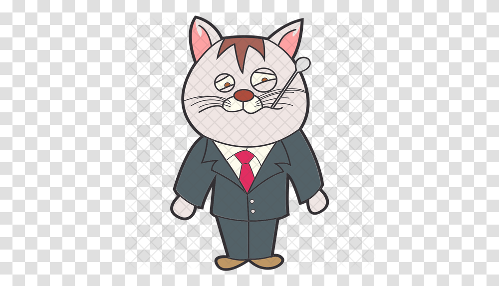 Sick Business Cat Icon Cartoon, Comics, Book, Clothing, Manga Transparent Png