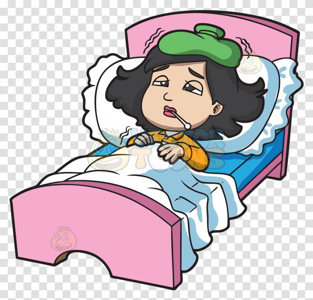 Sick Person Cartoon Of Clipart Free Best Sick Girl Clipart, Indoors, Female, Room, Face Transparent Png