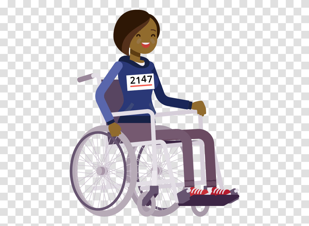 Sick Person In Wheelchair Cartoon, Furniture, Machine, Human, Bicycle Transparent Png