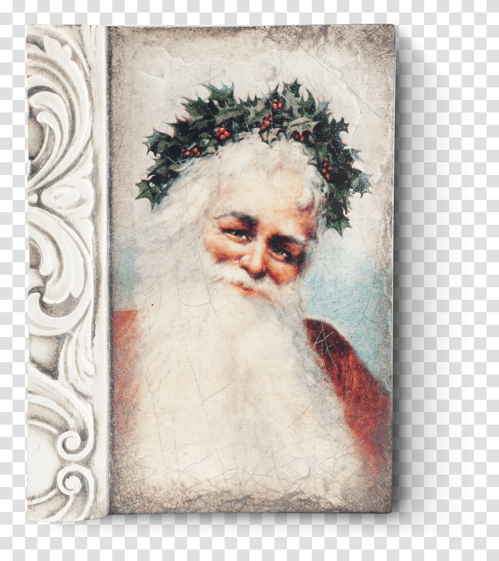 Sid Dickens Santa Tile, Painting, Person, Human Transparent Png