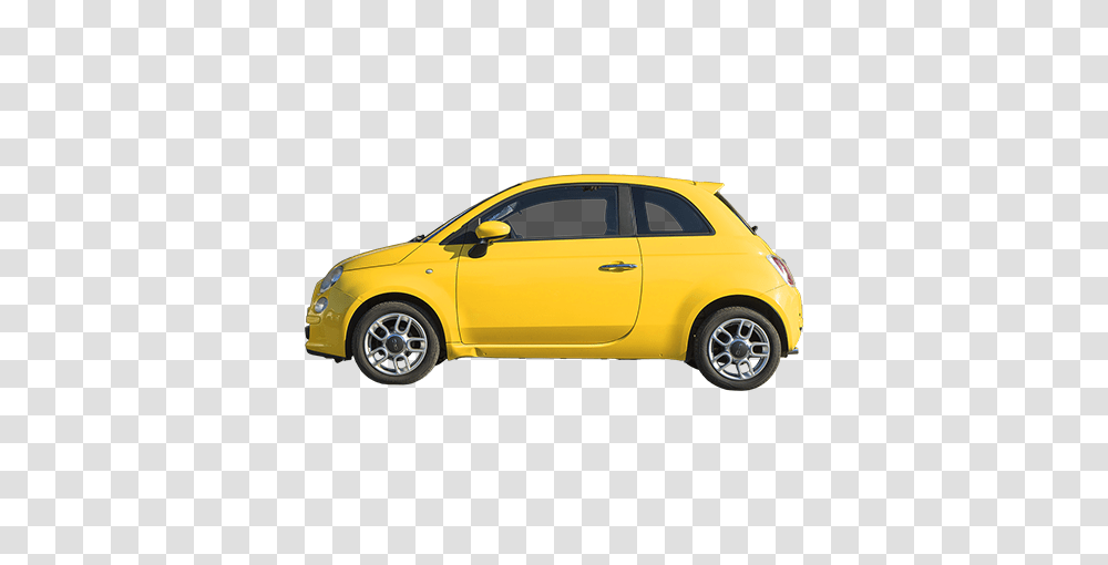 Side Elevation View Of A Yellow Car Cars People, Wheel, Machine, Vehicle, Transportation Transparent Png