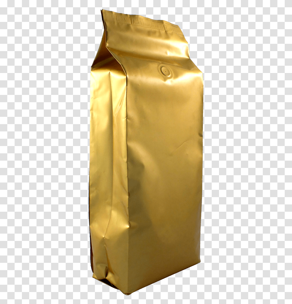 Side Gusset Coffee Bag Gold Handbag, Coat, Apparel, Shopping Bag Transparent Png