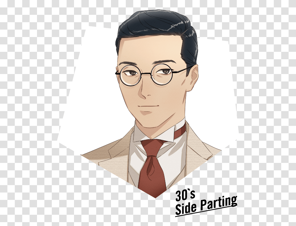 Side Parting Cartoon, Tie, Accessories, Accessory, Glasses Transparent Png