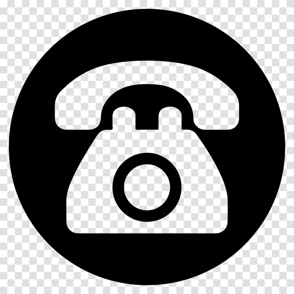 Side Point Telephone Phone Icon Round, Logo, Trademark, Steering Wheel Transparent Png