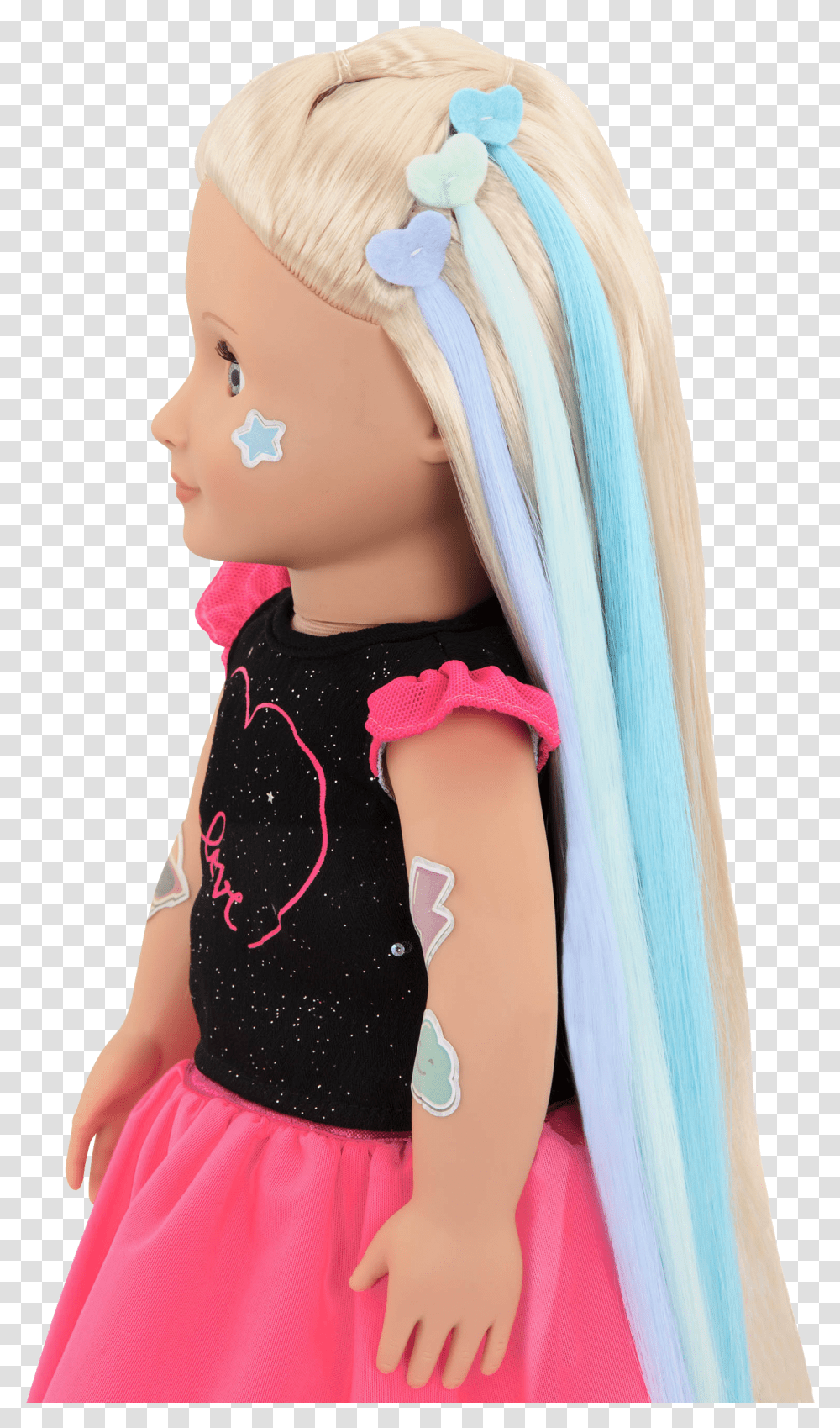 Side Profile Of Luana With Hair Extensions Barbie Clipart Plush, Clothing, Apparel, Person, Human Transparent Png