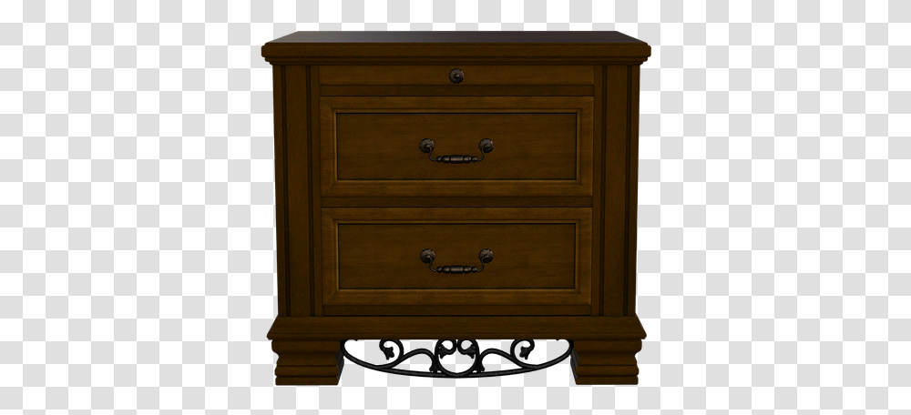 Side Table Drawers Metal Pulls Furniture 3d Render Chest Of Drawers, Cabinet, Mailbox, Letterbox, Dresser Transparent Png
