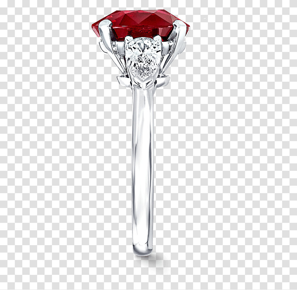 Side View Of A Classic Graff Ring Featuring An Oval Engagement Ring, Sword, Blade, Weapon, Weaponry Transparent Png
