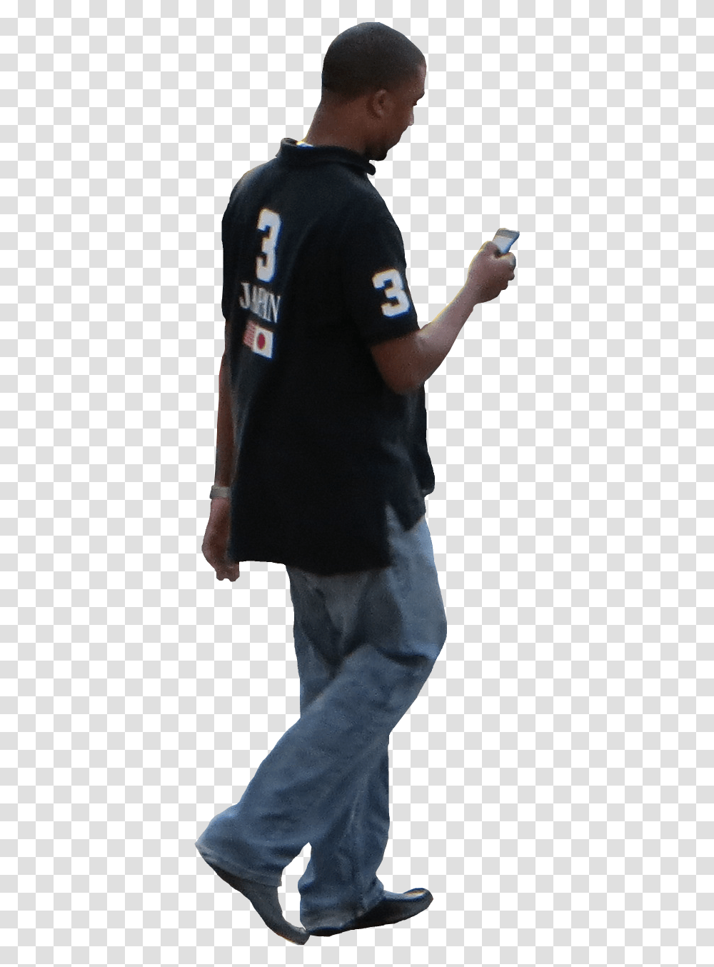 Side View Of A Person Standing Man Walking While Texting, Clothing, Apparel, Sleeve, Human Transparent Png