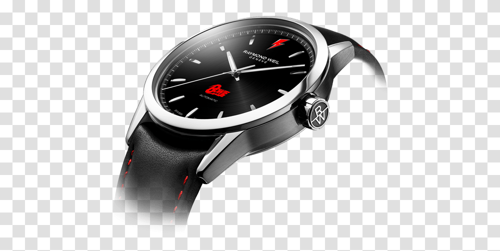 Side View Of The David Bowie Automatic Watch With Black 2018 Raymond Weil Watches, Wristwatch Transparent Png