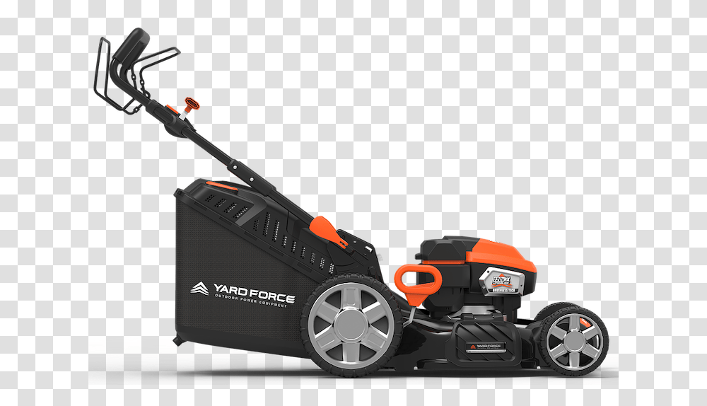 Side View Of The Yard Force Lawn Mower Side View, Wheel, Machine, Tool, Tire Transparent Png