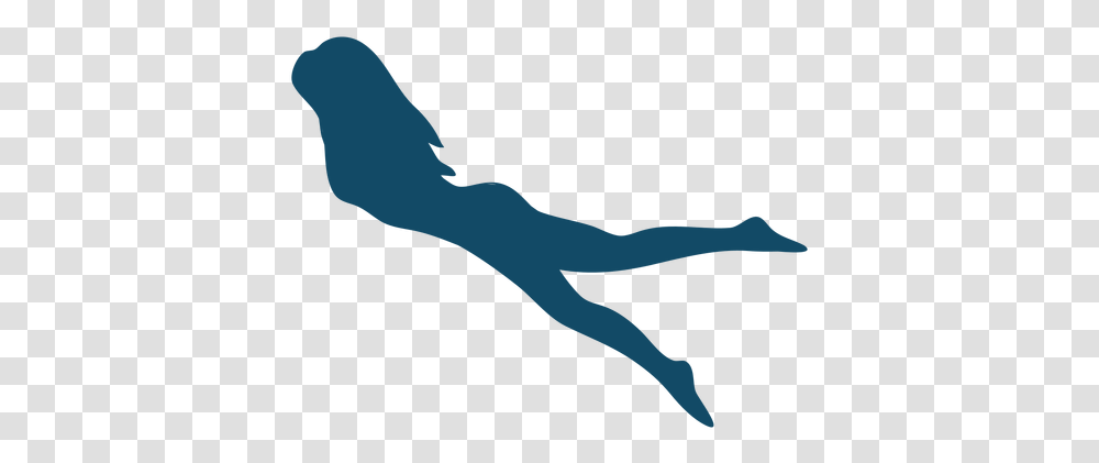 Side View Underwater Girl Silhouette For Swimming, Outdoors, Animal, Mammal, Nature Transparent Png