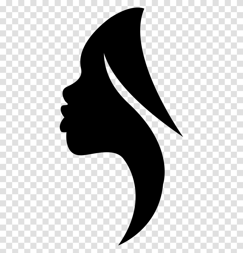 Side View Woman Silhouette Svg Icon Free Download Black Woman Silhouette, Stencil Transparent Png