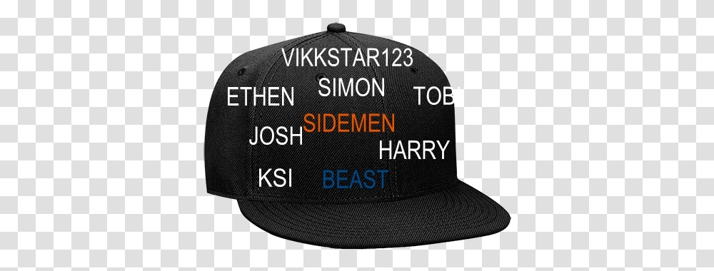 Sidemen Simon Ksi Josh Vikkstar123 Tobi Baseball Cap, Hat, Clothing, Apparel, Word Transparent Png