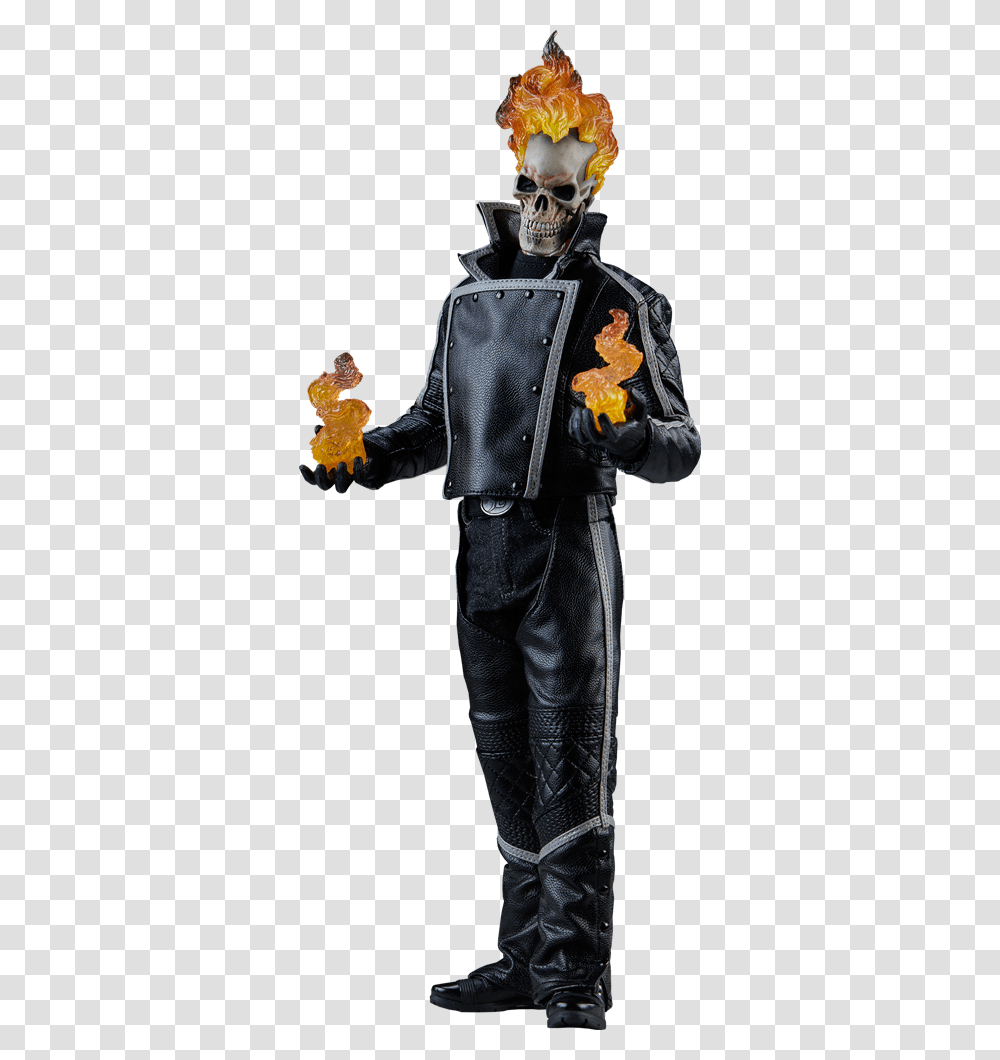 Sideshow Collectibles Ghost Rider Sixth Scale Figure Action Figure, Jacket, Coat, Person Transparent Png