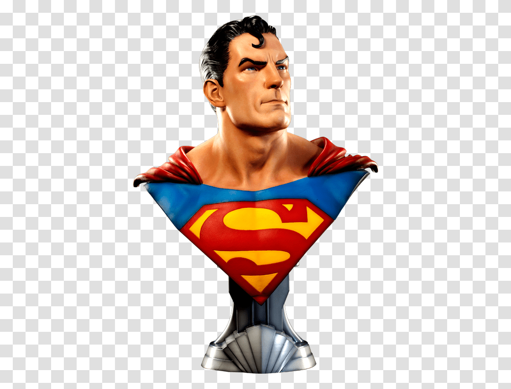 Sideshow Superman Life Size Bust, Person, Costume, Face Transparent Png