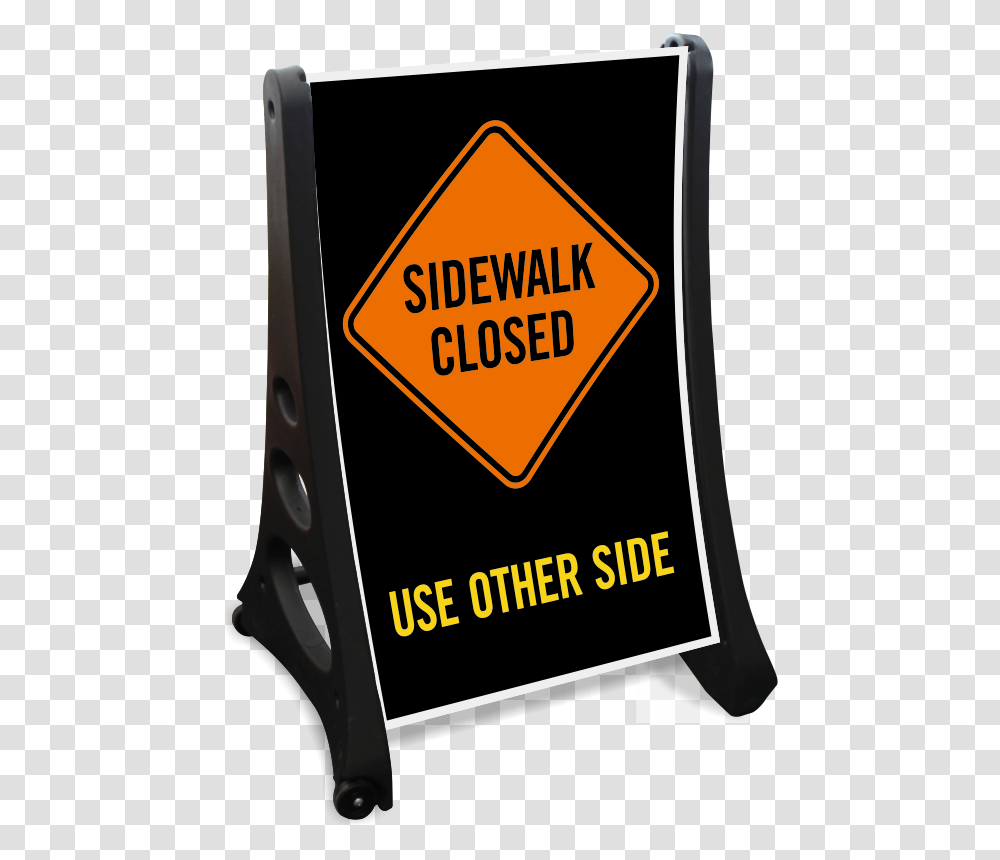 Sidewalk Closed Use Other Side Sidewalk Sign Sku K Roll, Label, Barricade Transparent Png