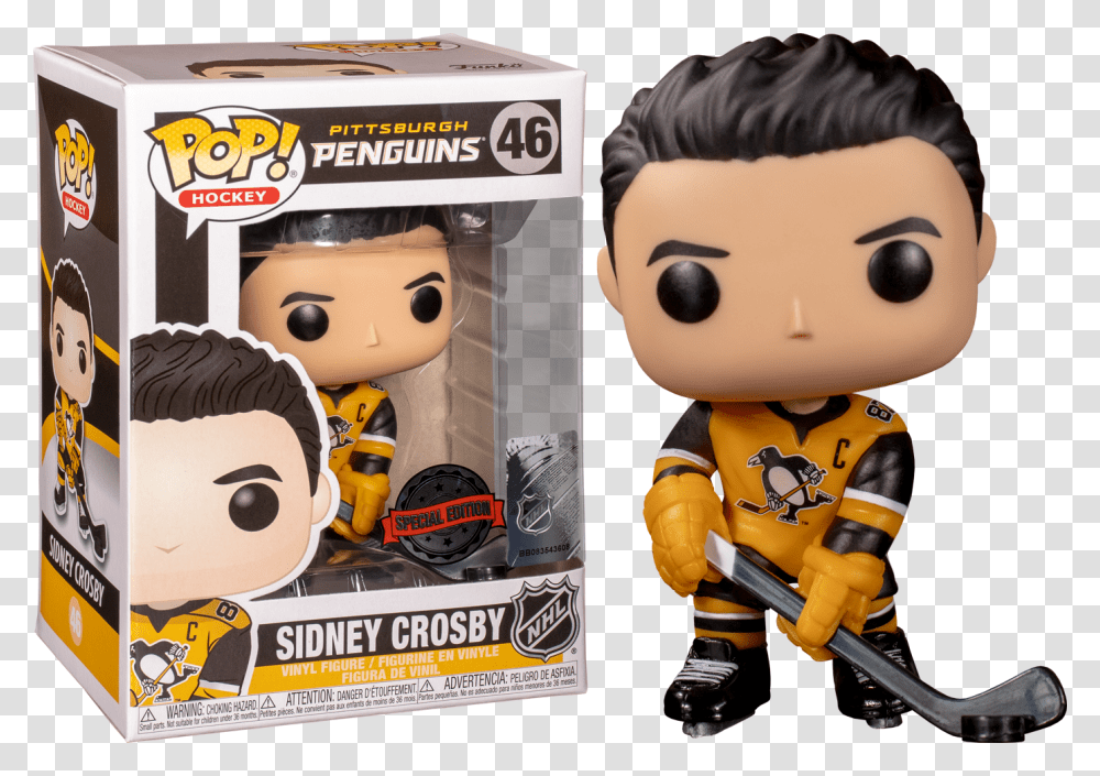 Sidney Crosby Pittsburgh Penguins Pop Vinyl Figure Funko, Toy, Doll, Person, Human Transparent Png