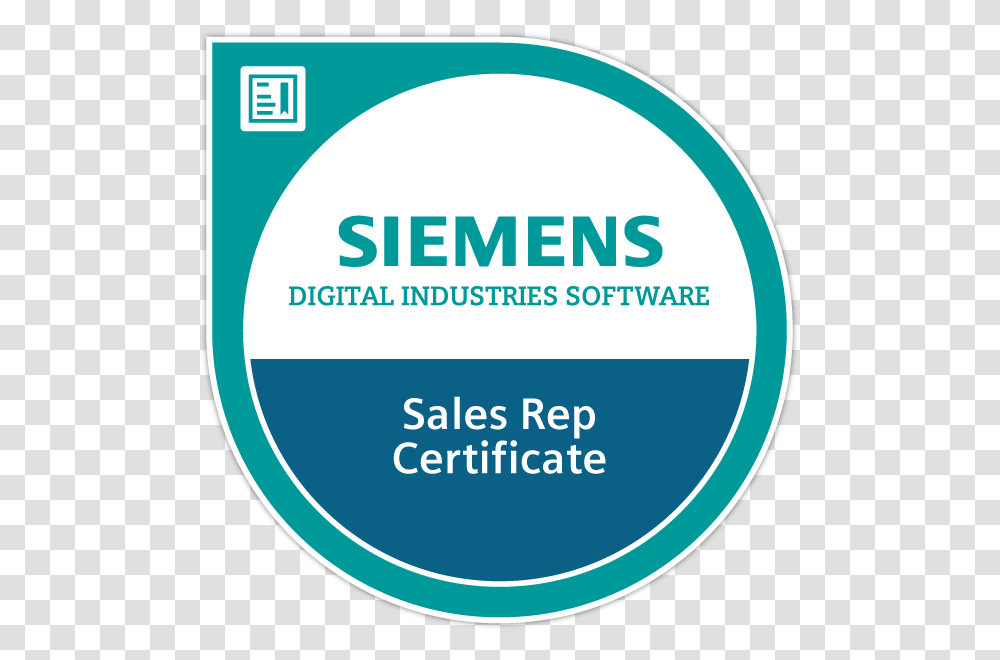 Siemens Digital Industries Software Sales Rep Certificate Circle, Label, Sticker, Word Transparent Png