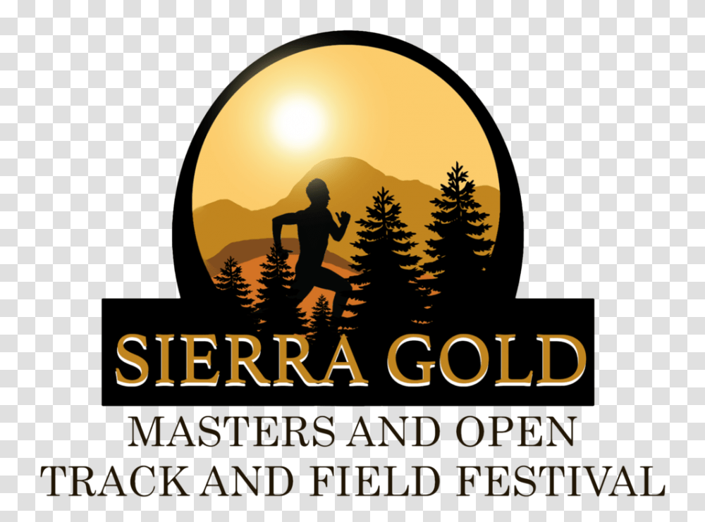 Sierra Gold Masters And Open Track Field Festival Silhouette, Person, Poster, Advertisement, Tree Transparent Png