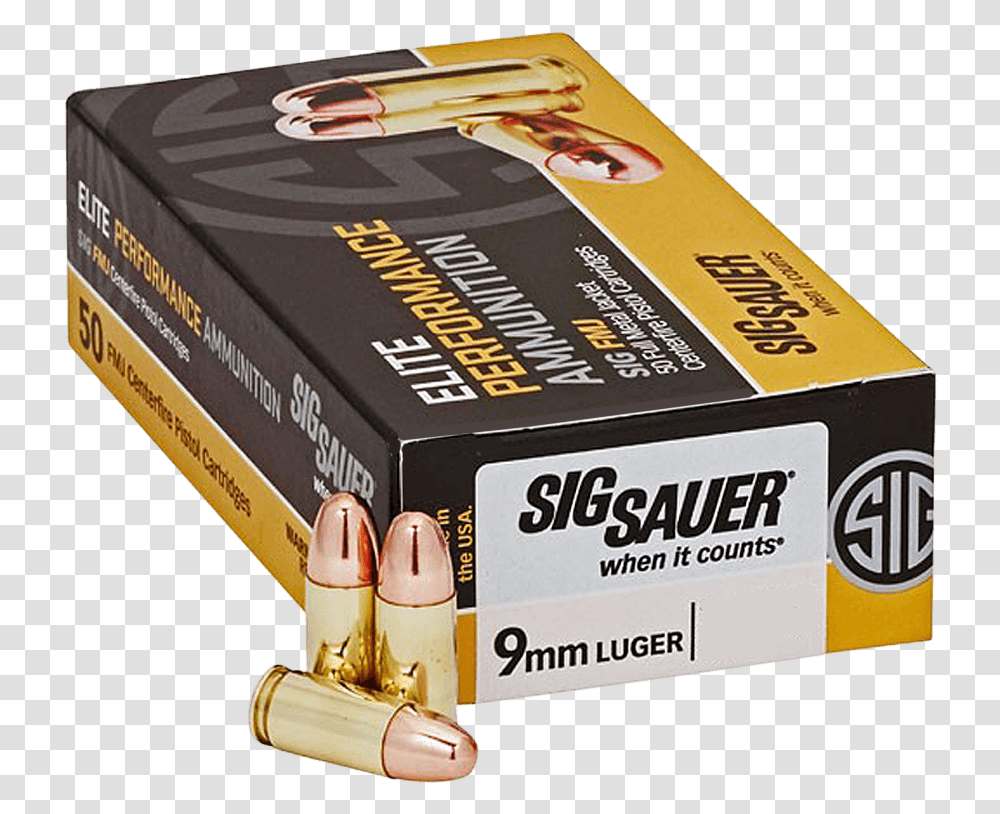 Sig Sauer 9mm Ammo, Weapon, Weaponry, Ammunition, Bullet Transparent Png