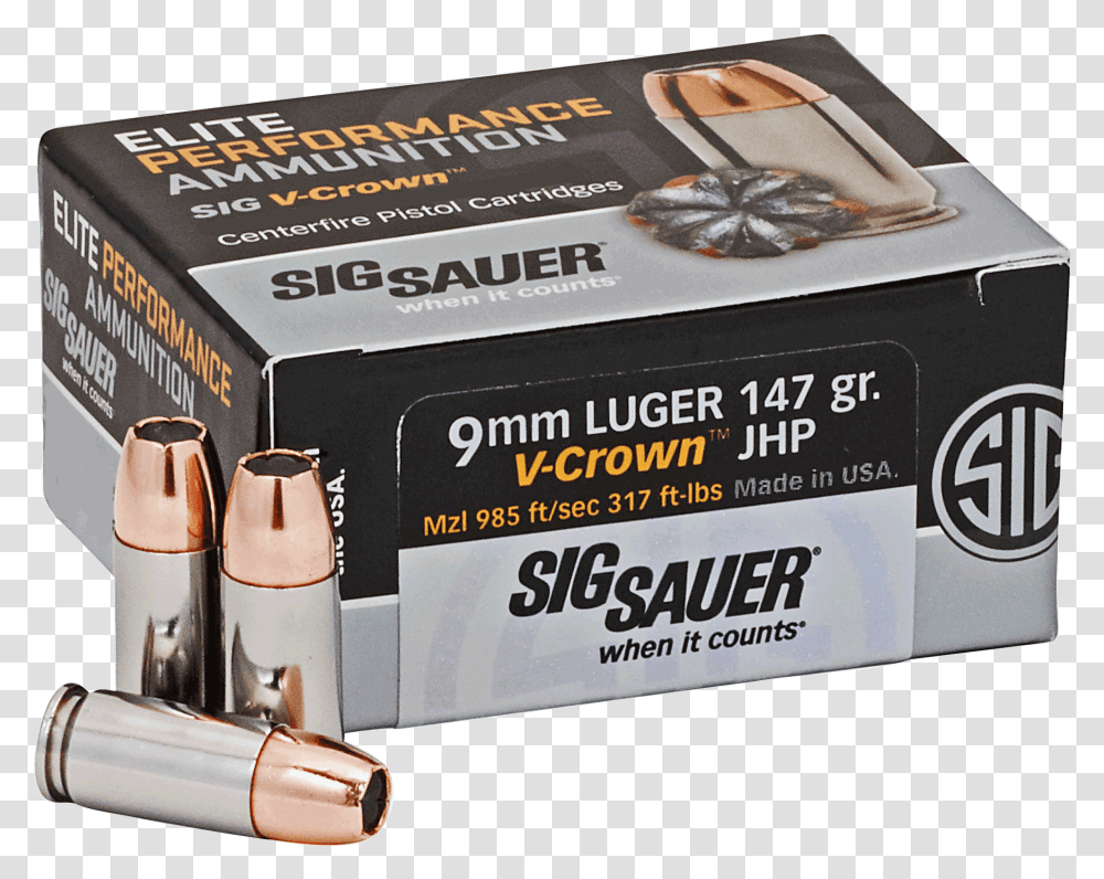 Sig Sauer Hollow Point Ammo, Box, Weapon, Weaponry, Ammunition Transparent Png