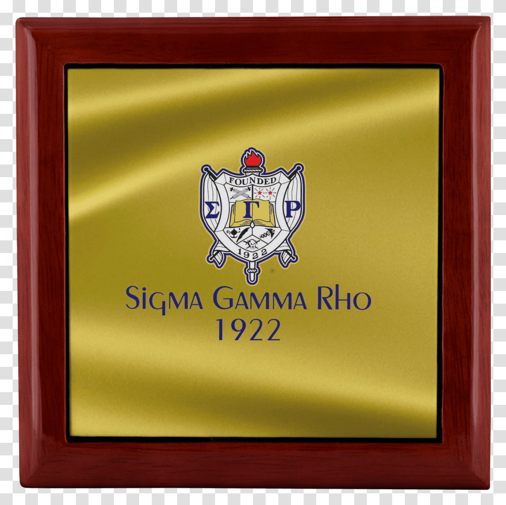 Sigma Gamma Rho Jewelry Box Picture Frame, Logo, Trademark, Monitor Transparent Png