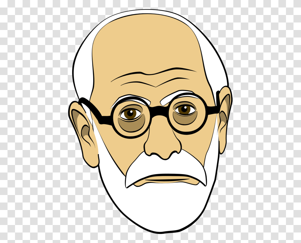 Sigmund Freud Clipart, Face, Head, Drawing, Glasses Transparent Png