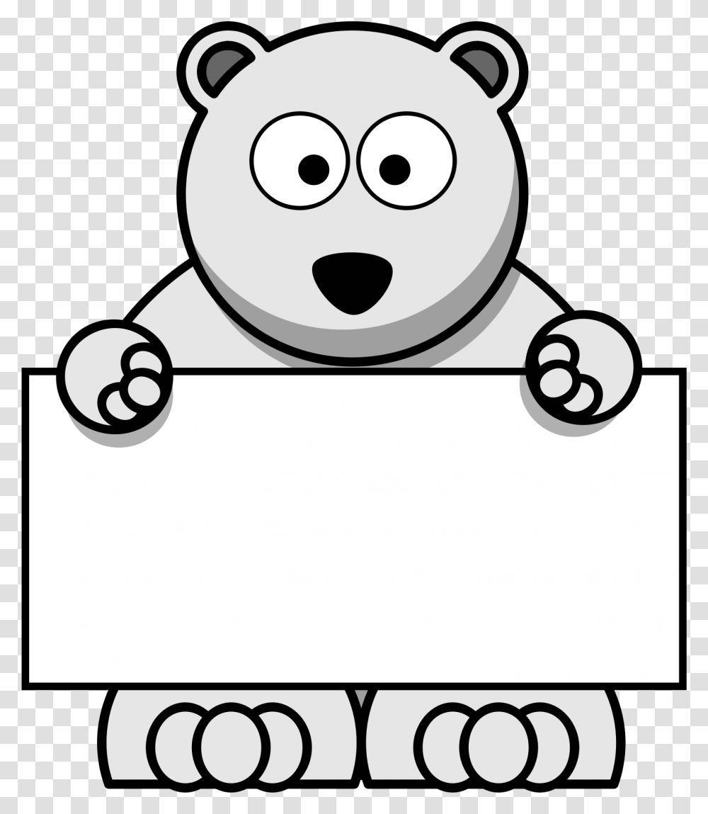 Sign Holding Polar Bear Icons, Stencil, Doodle, Drawing Transparent Png