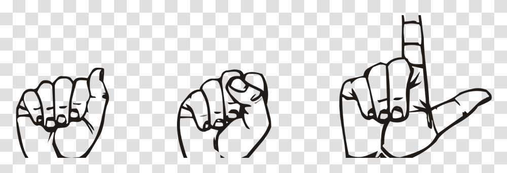 Sign Language L Lengua De, Hand, Fist, Stencil Transparent Png
