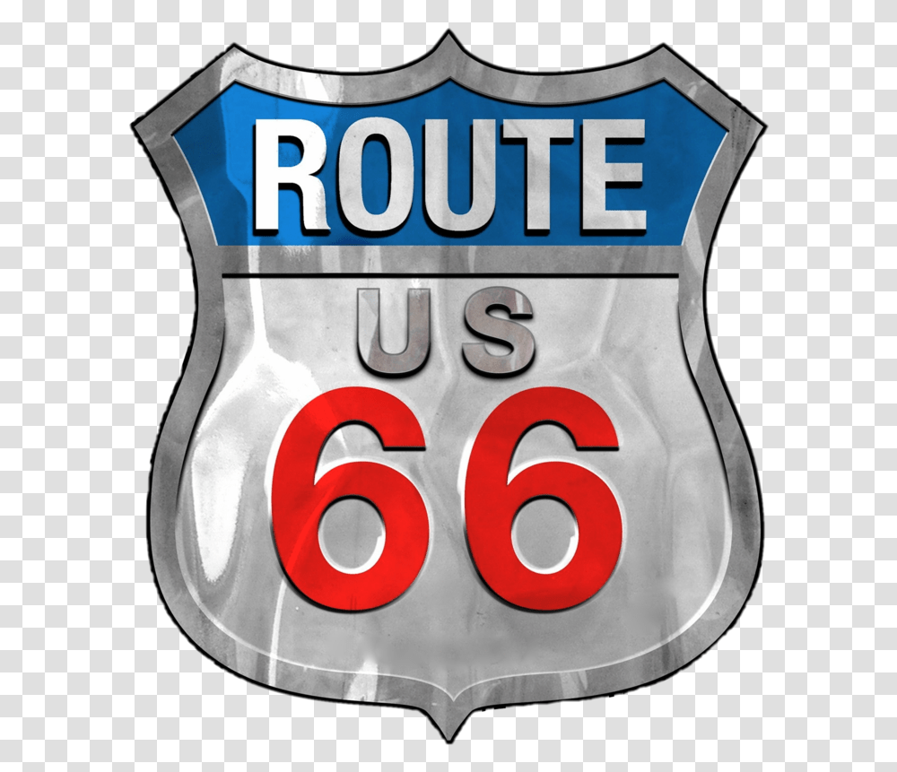 Sign Route 66 Cars Disney, Text, Number, Symbol, Logo Transparent Png